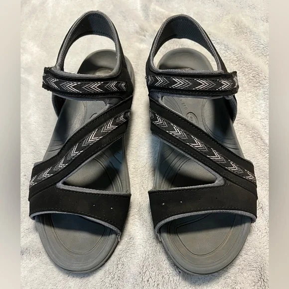 Scholl's Shoes Black Grey White Dr Scholls Sandals Poshmark